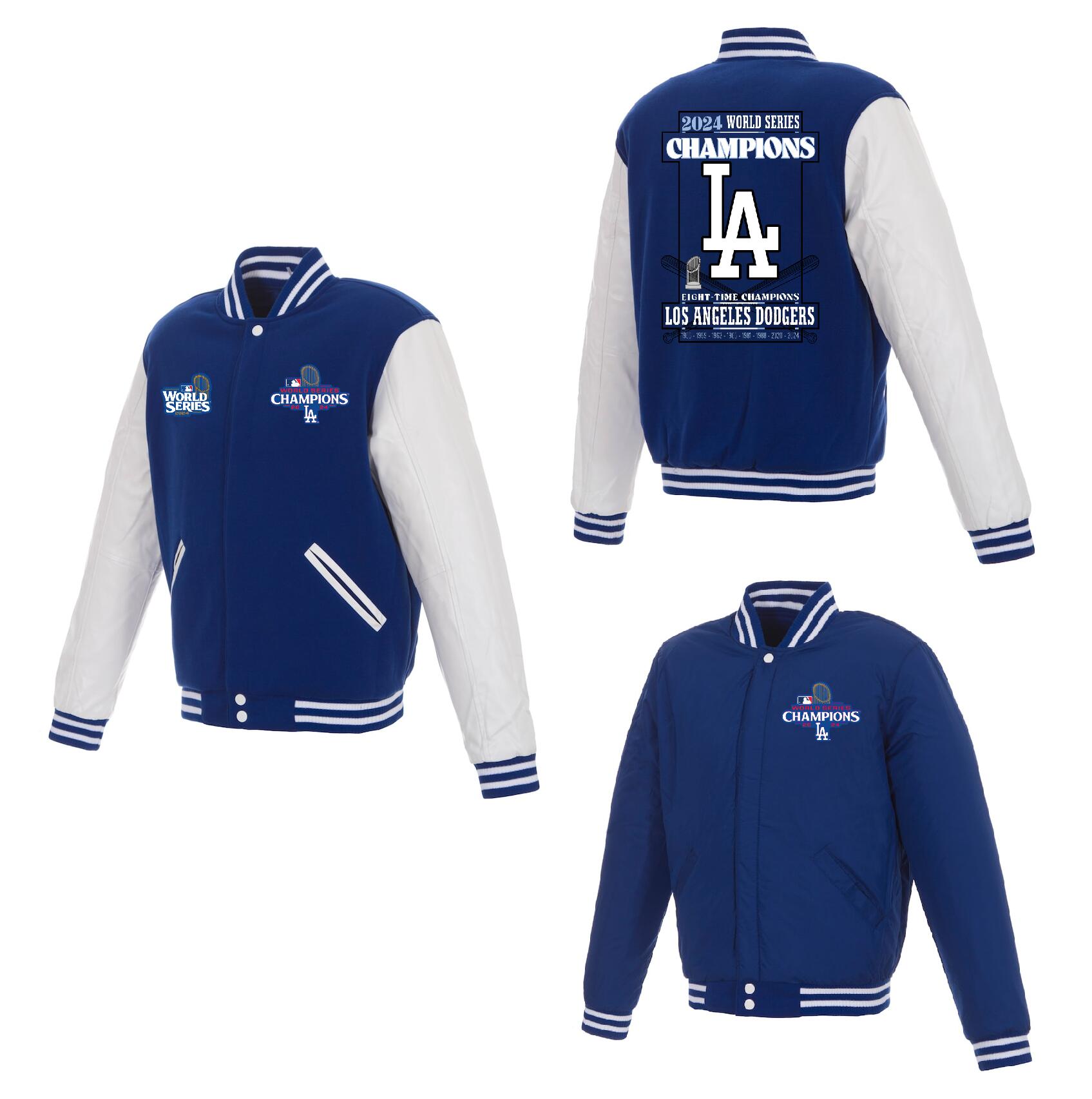 Men Los Angeles Dodgers #5 Freeman 2024 MLB World Series Champions blue Jacket style 5